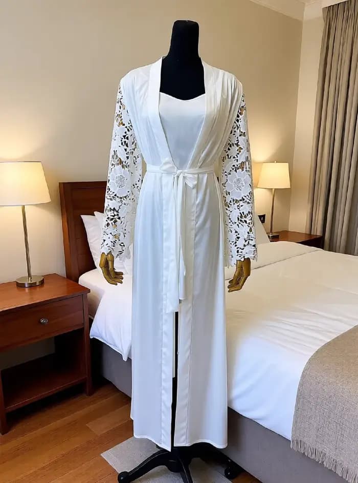 Robe de mariée longue en soie luxueuse