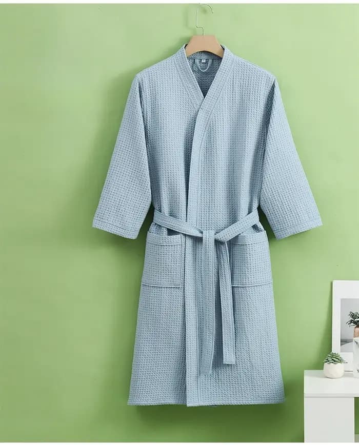 Peignoir pour femmes et hommes coton gaufré séchage rapide toutes saisons conception mince hôtel Bth serviette Salon de beauté Robe de bain Couples