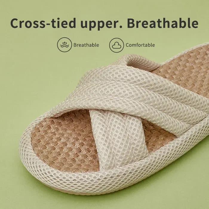 Pantoufles en lin muettes pour femmes et hommes
