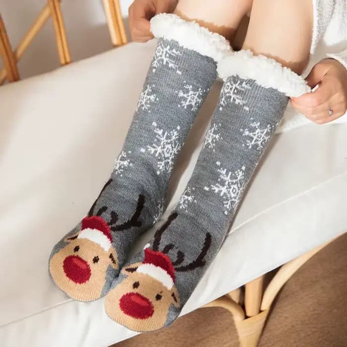 Chaussettes pantoufles de noël d'hiver pour femmes