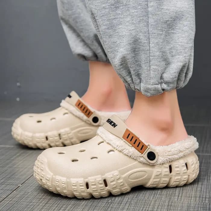 Mode hommes hiver pantoufles chaud fourrure chaussures de jardin couples