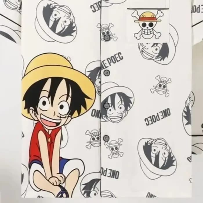 Grande taille Anime une pièce Luffy pyjamas ensemble doux confortable homme femmes vêtements de nuit coton pyjama ample ample décontracté vêtements de maison
