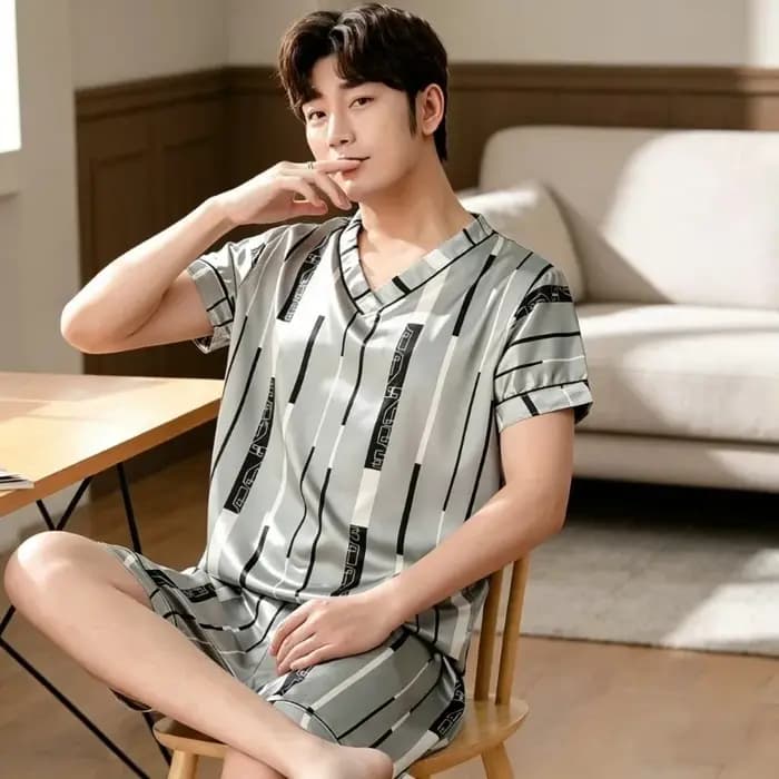 Ensemble de pyjama grande taille pour homme – Nouvelle collection été – Imprimé tendance – Vêtements de nuit