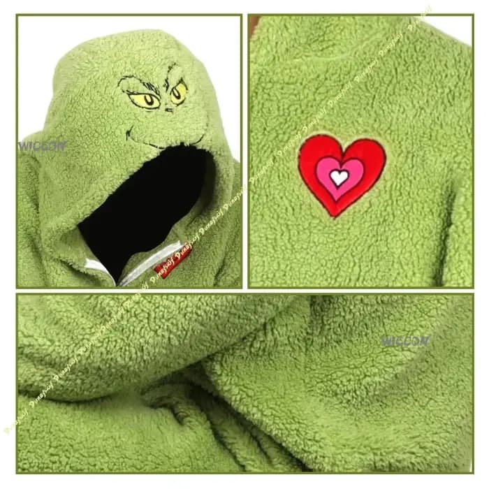 2026 Pyjama Combinaison Grinch pour Adulte, Tenue Décontractée et Confortable pour Fêtes de Famille, Cosplay et Usage Quotidien à la Maison