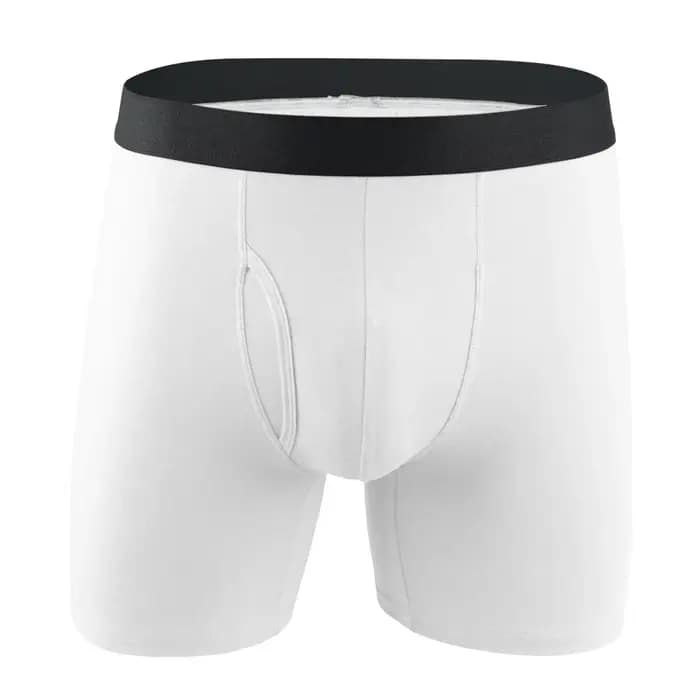 Boxer Long en Coton pour Homme Culotte Imprimée en Famille Sous-Vêtement Ouvert Devant Sexy