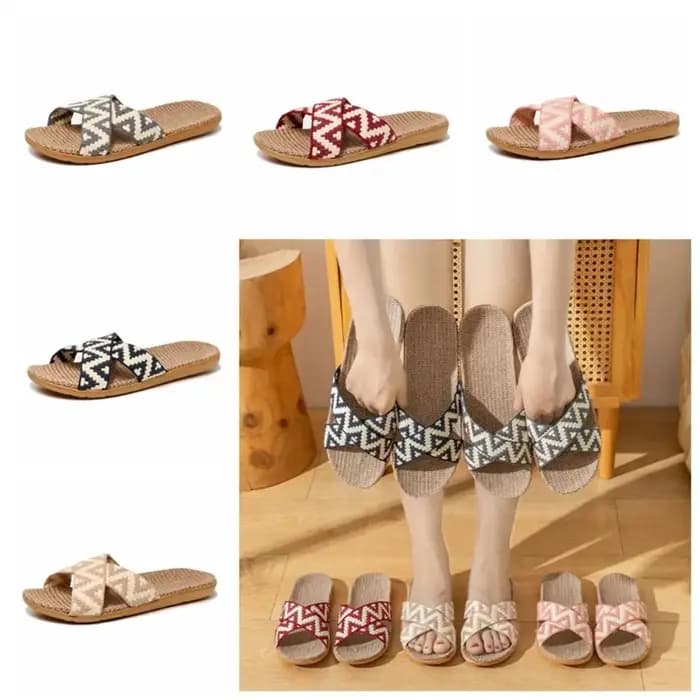 Chaussons en lin de style ethnique décontracté