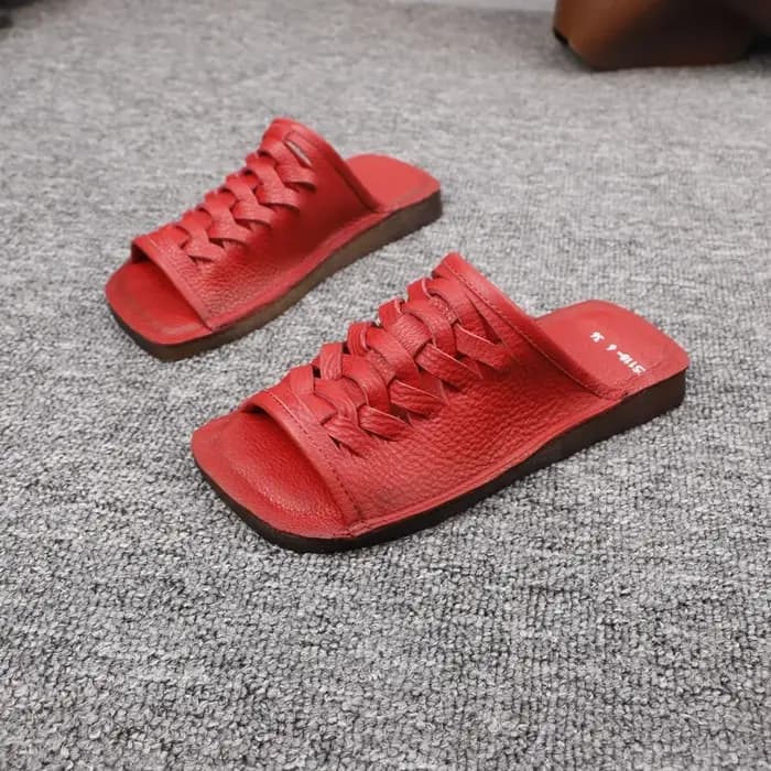 Birkuir – pantoufles rétro tissées à bout ouvert pour femmes