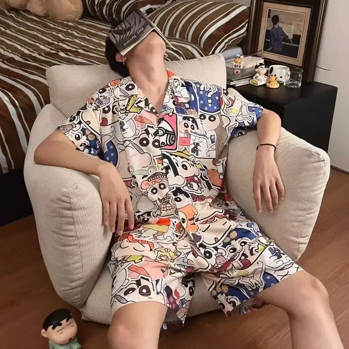 Pyjamas pour amoureux, motif dessin animé original et mignon, style ample et confortable, vêtements