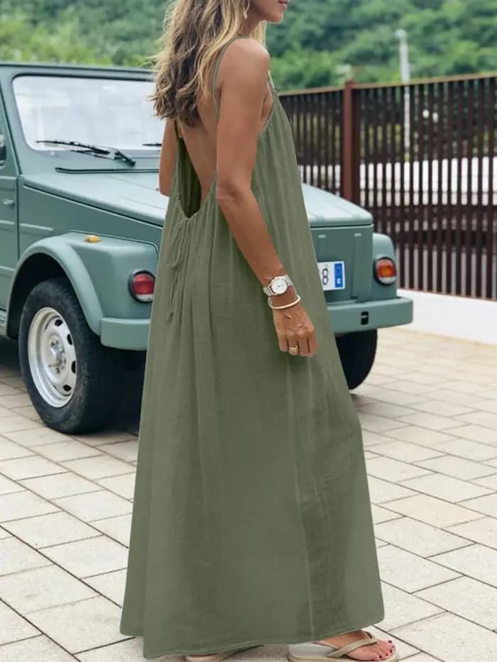 Nouvelle arrivée : Robe longue décontractée sans bretelles ni dos pour femme