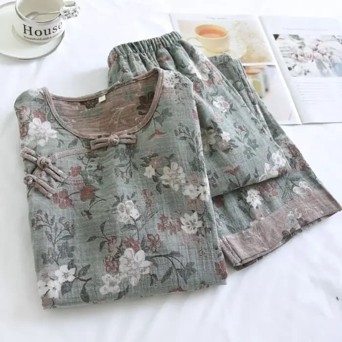 FjHome-Pyjama à manches longues pour hommes et femmes d'âge moyen