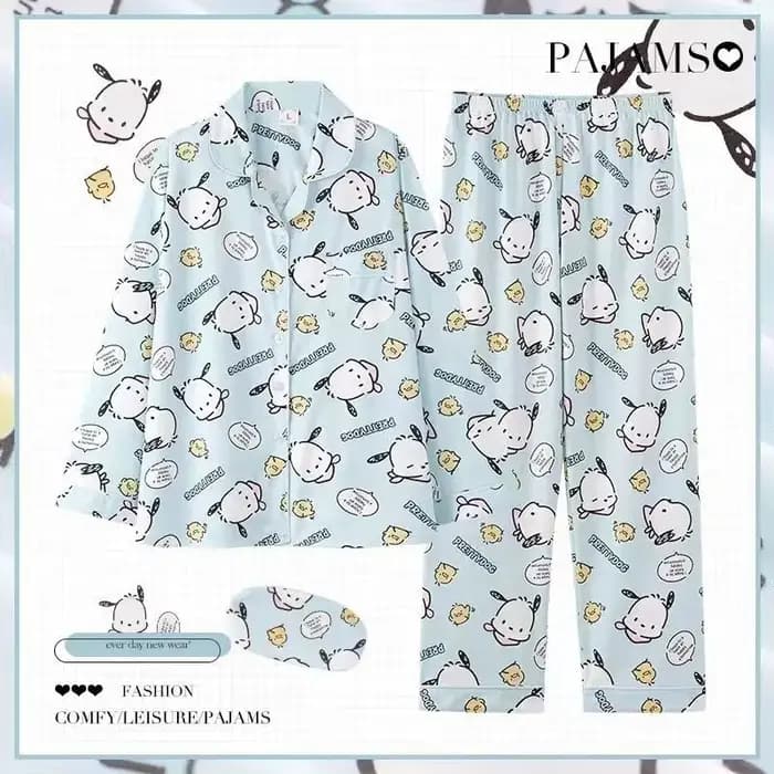 Pyjamas populaires Pompom Purin pour femmes, ensemble de vêtements d'intérieur mignon à manches long