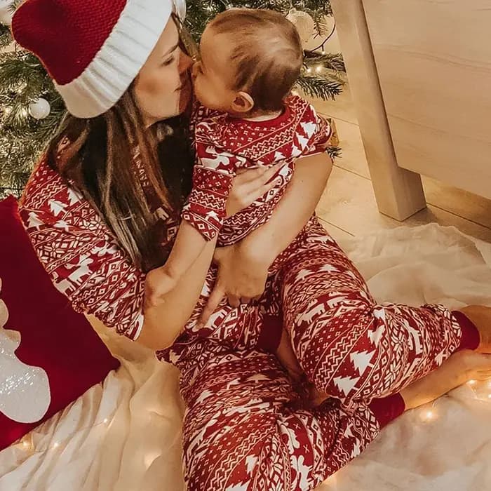 Pyjamas de famille de noël mère père enfants