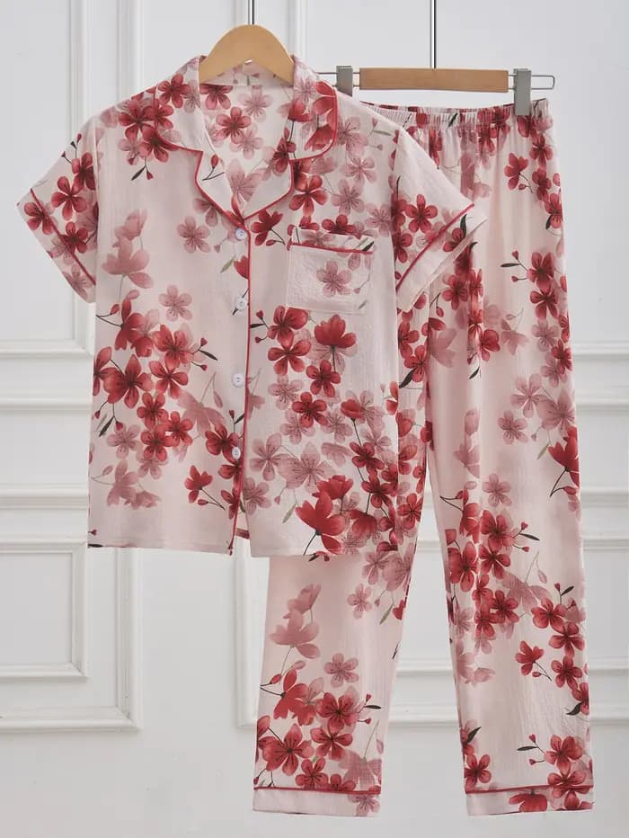 Ensemble de pyjama imprimé floral pour femme