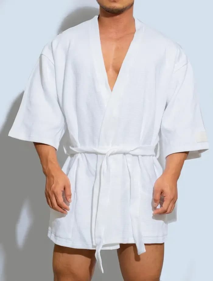 Peignoir pour hommes mode basique Modal confortable 100% coton pyjama mâle décontracté maison Robes de bain