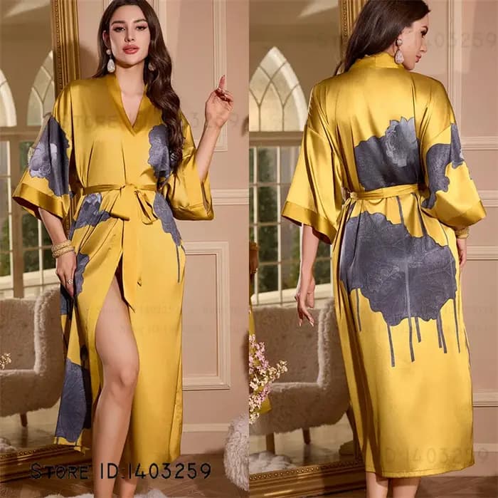Femme longue Robe vêtements de détente élégant Style chinois Kimono peignoir