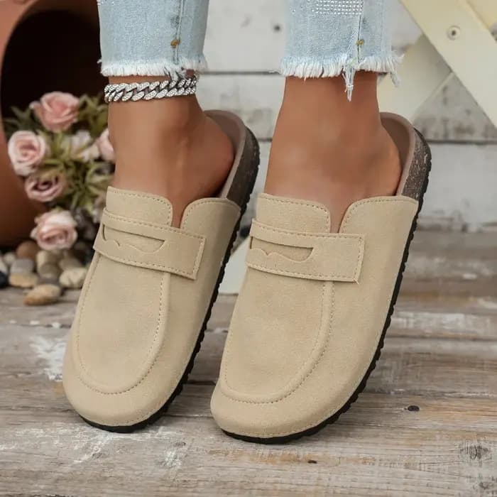 Nouvelles mules en liège et daim pour femmes, style sabot, antidérapantes, classiques, pour l'extéri