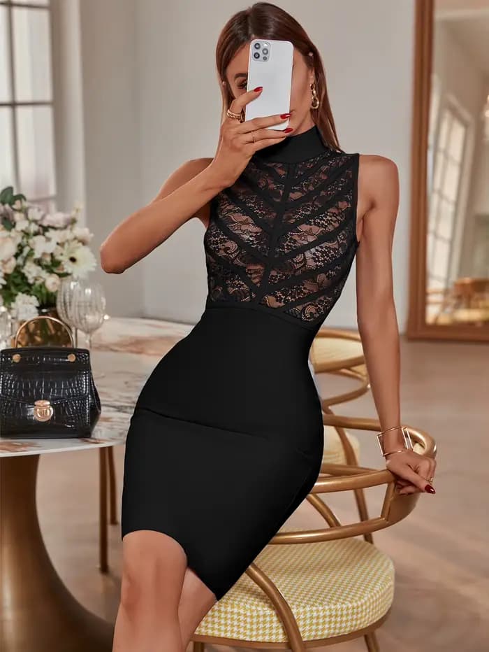 Robe à bandes pour femmes
