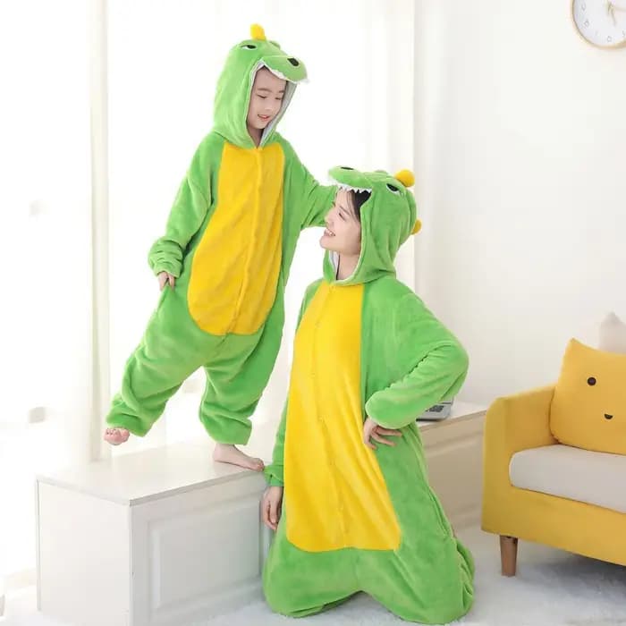 Pyjama Kigurumi en forme de dinosaure vert, combinaison de dessin animé, pyjama licorne, combinaisons pour femmes et hommes, pyjamas animaux, combinaisons de Noël et d'Halloween, pantoufles de cosplay