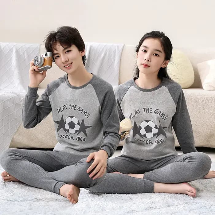 Pyjama en coton à manches longues pour adolescents