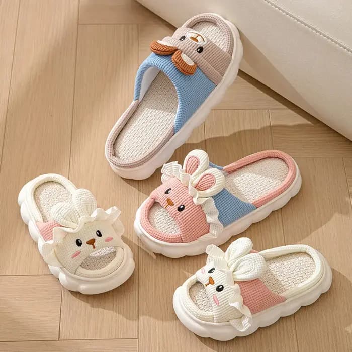 Pantoufles en lin pour femmes