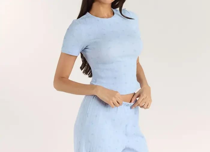 Ensemble de pyjamas tricotés imprimés, nouvelle collection printemps-été 2026, pantalon à manches courtes, vêtements de détente pour femmes