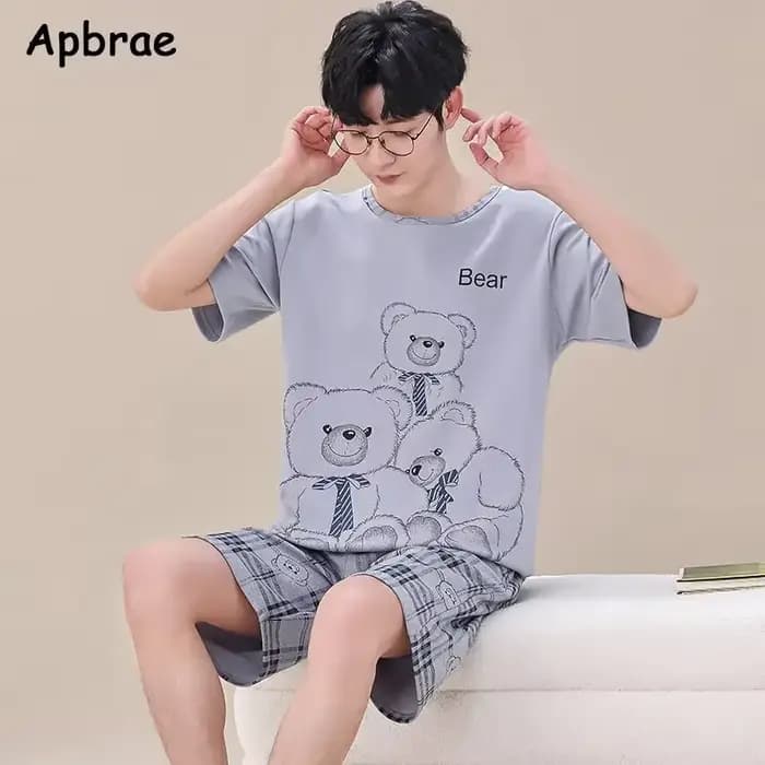 Été hommes Pyjamas grande taille 4XL décontracté hauts courts pantalons