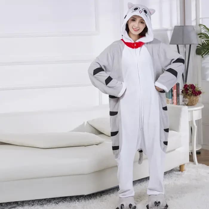 Chi chat pyjamas Onesies pour adultes femmes Kitty Pijamas flanelle Anime Kigurumi hommes une pièce vêtements de nuit corps complet Cosplay Costume