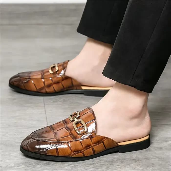 Nouvelles mules décontractées pour hommes, motif alligator, mocassins respirants, chaussures d'été tendance, chaussures pour hommes