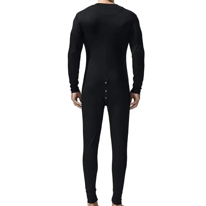 Hommes pyjamas combinaisons bouton vêtements de maison à manches longues confortable barboteuses Catsuit body décontracté ABDL adulte Onesie Couple