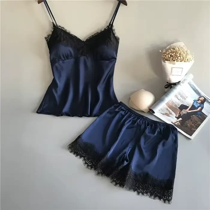 Ensemble pyjama en Satin et dentelle pour femmes