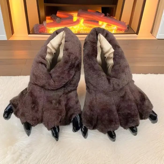 Pantoufles de Cosplay amusantes en forme de patte d'ours pour femmes et hommes