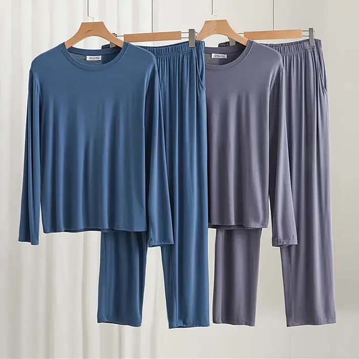 3XL-6XL hommes Pyjamas ensemble nouveau Modal à manches longues pantalon costume décontracté grande taille vêtements de