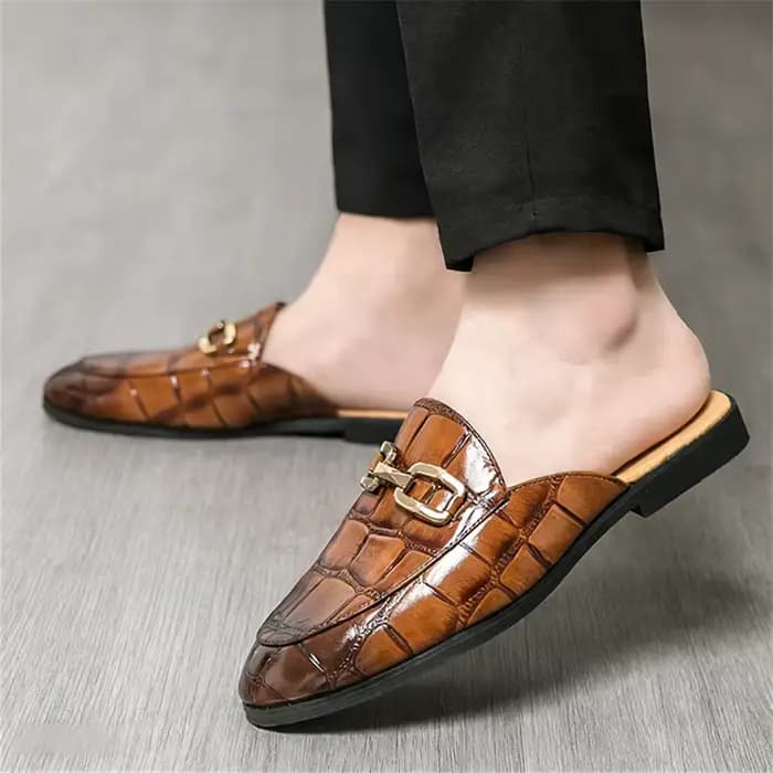 Nouvelles mules décontractées pour hommes, motif alligator, mocassins respirants, chaussures d'été tendance, chaussures pour hommes
