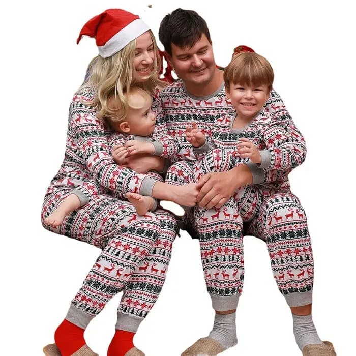Noël famille pyjamas ensemble adulte enfant vêtements de nuit 2 pièces