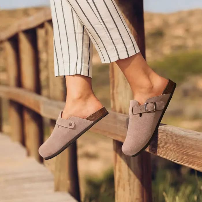 Crestar-Pantoufles sabots en daim classiques pour hommes et femmes