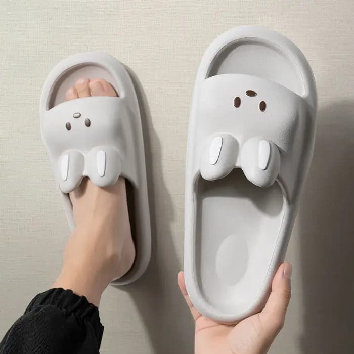 Pantoufles oreiller lapin pour femmes et hommes | House Slides Sandales de douche | Extremement confortable | Semelle