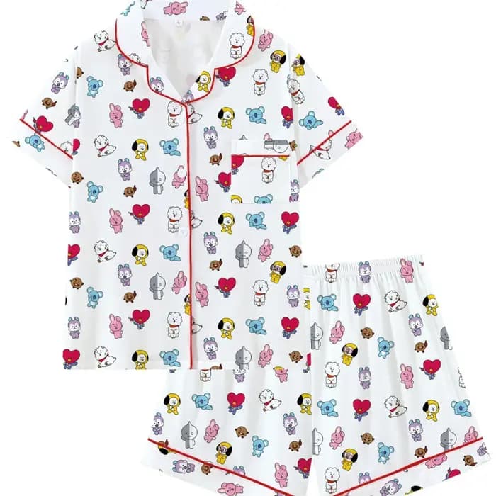 LINE FRIENDS bt21 KPOP – pyjama multicolore pour femmes