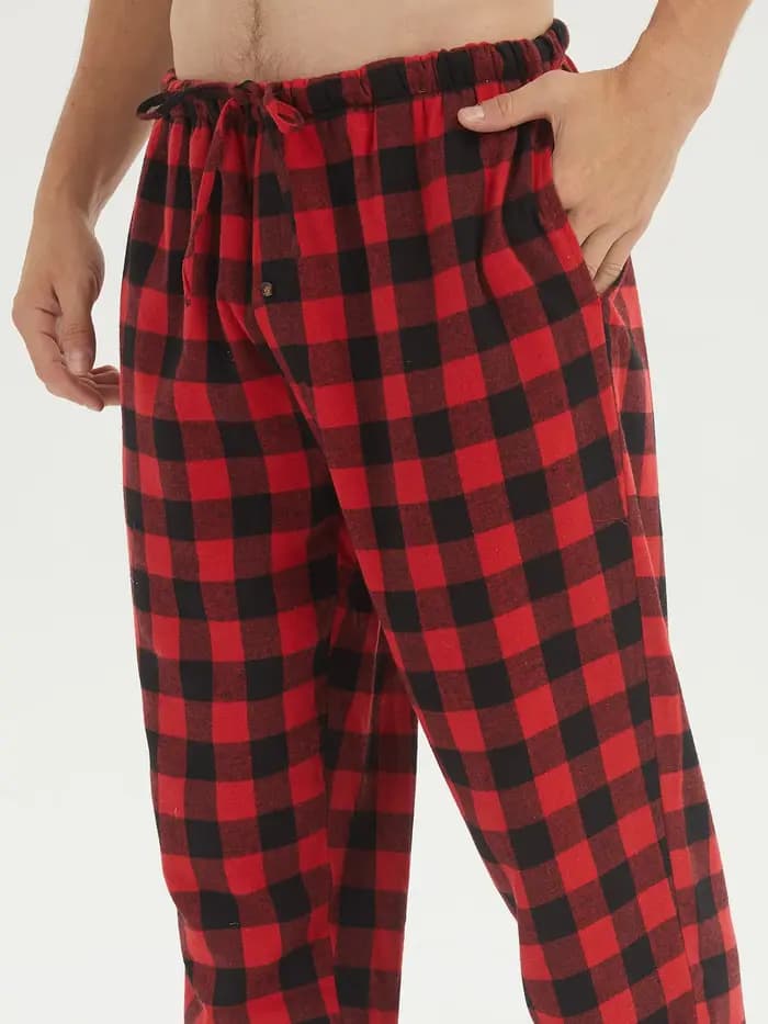 Ensembles de pyjama en flanelle pour hommes pyjamas à carreaux en coton