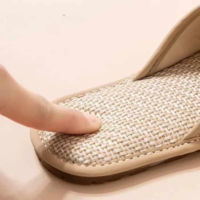 Chaussons antidérapants en lin, absorbants la transpiration, pour hommes et femmes, doux, style chinois, broderie florale, pour chambre à coucher