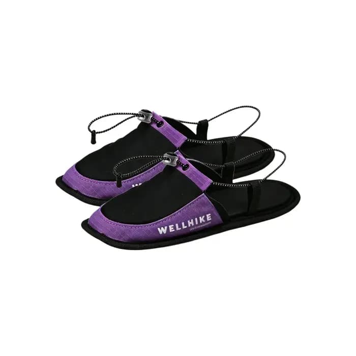 1 paire de pantoufles de voyage antidérapantes, ultra légères, pliables, résistantes à l'eau, respirantes, en nylon, pantoufles de plage, pour voyage en plein air