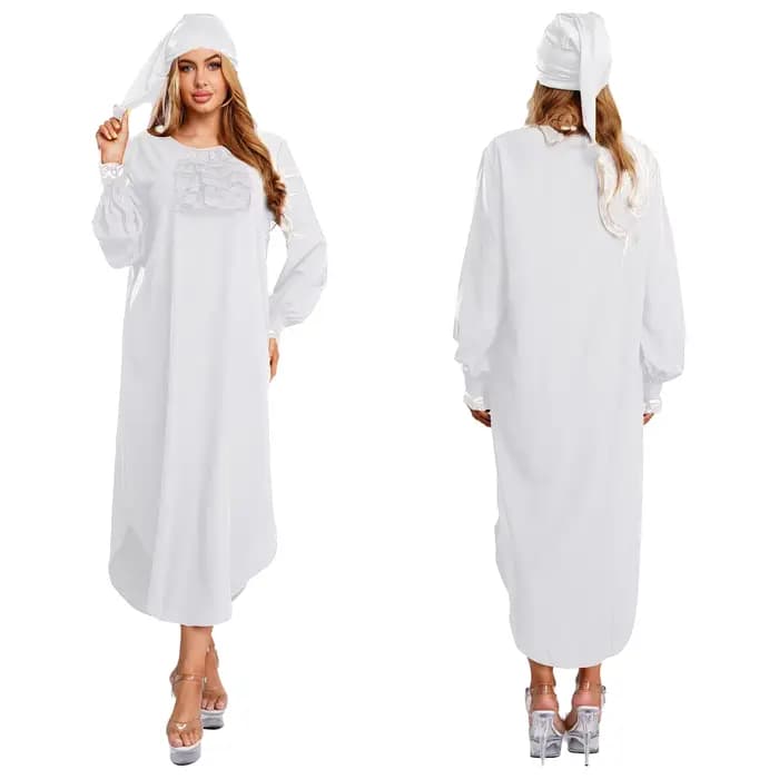Chemise de nuit classique victorienne pour femmes, Costume de sommeil, manches longues, garniture en