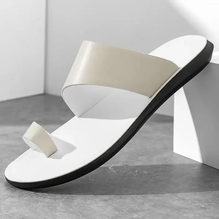 Pantoufles pour hommes 2025 été nouveau pantoufle en cuir décontractée confortable antidérapant