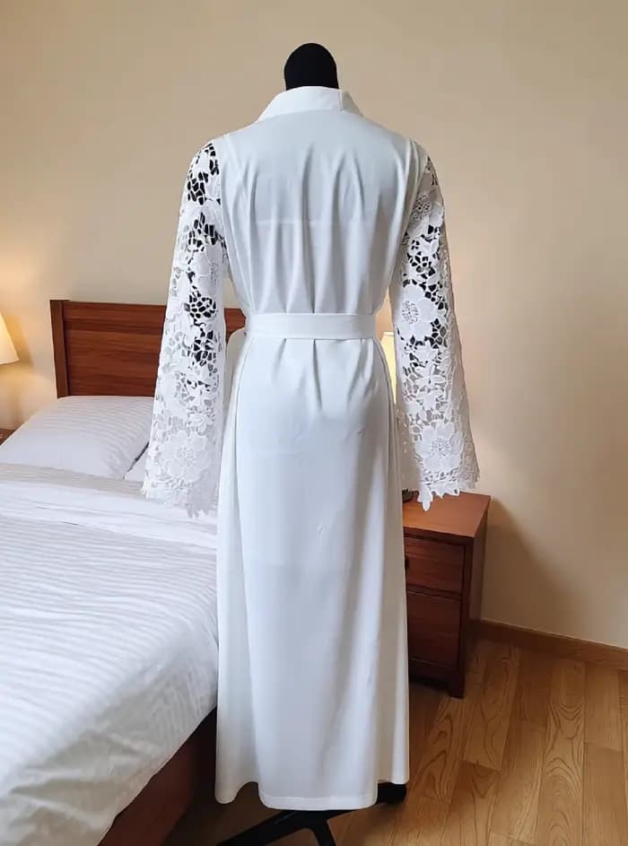 Robe de mariée longue en soie luxueuse