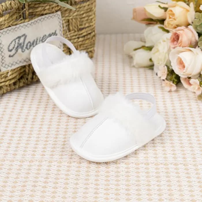 Sandales en peluche coordonnantes pour bébé fille
