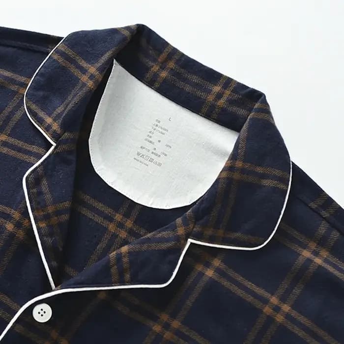 Ensemble de pyjamas en coton chaud à manches longues pour couple