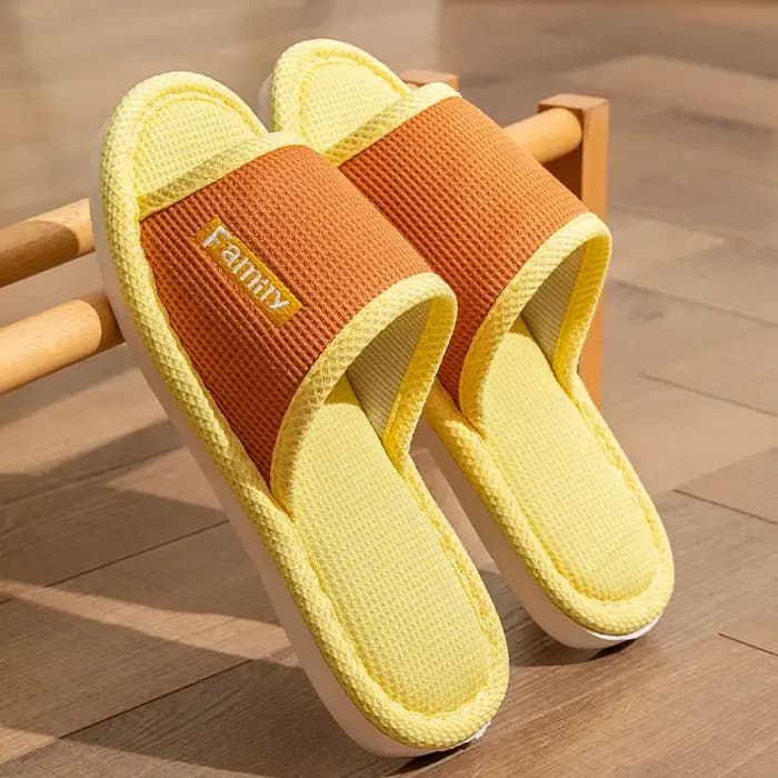 Pantoufles en lin à l'offre elles épaisses pour femmes et hommes, pantoufles de sol absorbant la tra