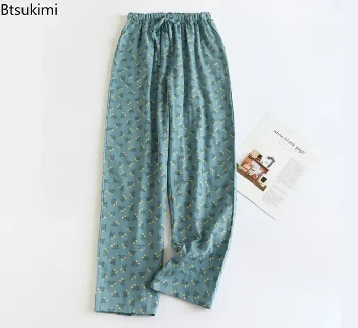 Pantalon de pyjama Double gaze 2026 coton pour femmes