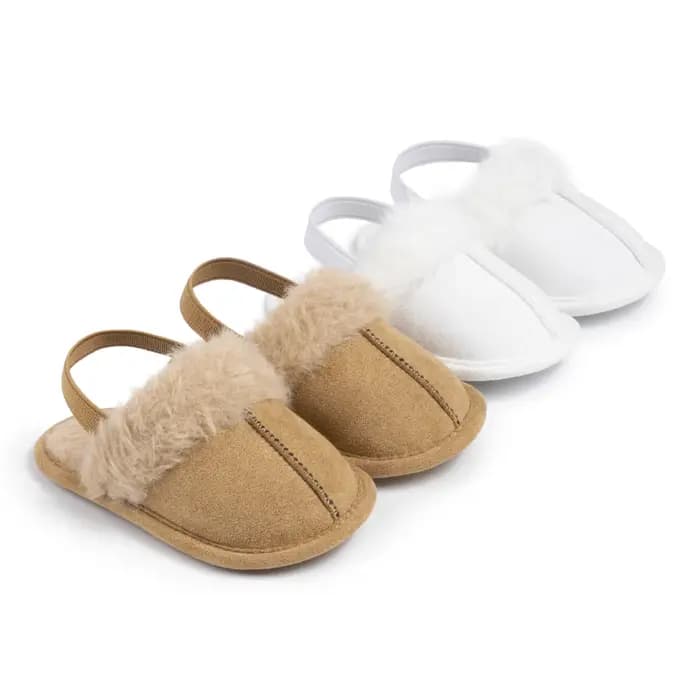 Sandales en peluche coordonnantes pour bébé fille