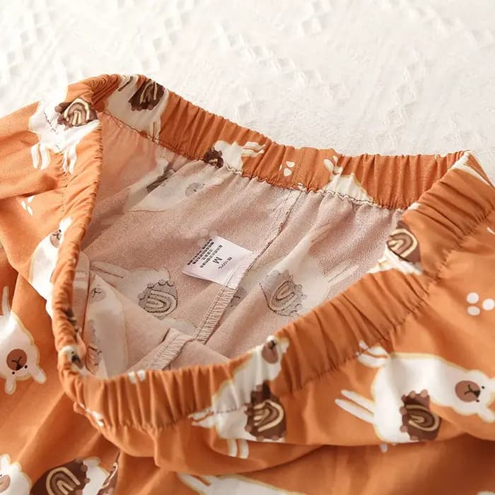 Pyjama d'été trois pièces en coton pour femme