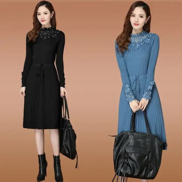 Robe longue en tricot de haute qualité pour femme